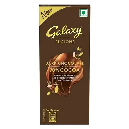 Galaxy Fusions Dark Chocolate Bar with 70% Cocoa, 27.5 gm