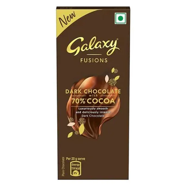 Galaxy Fusions Dark Chocolate Bar with 70% Cocoa, 27.5 gm