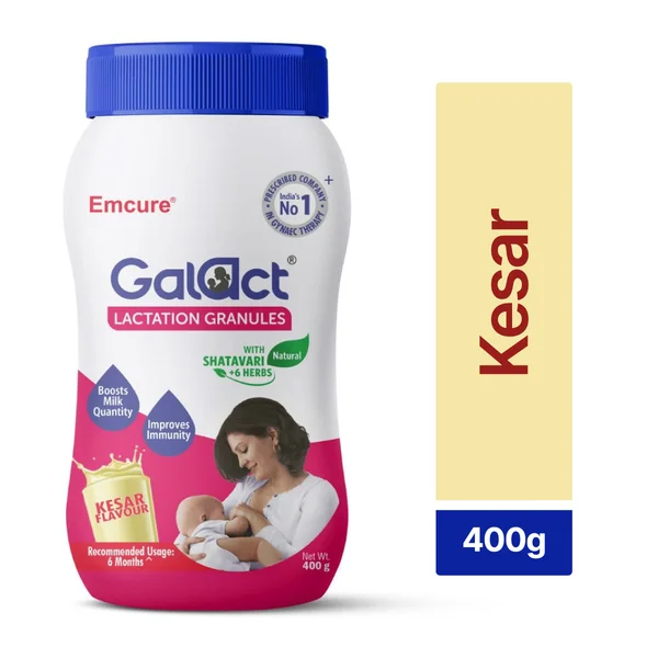 Galact Lactation Granules Kesar Flavour with Shatavari, 400 gm
