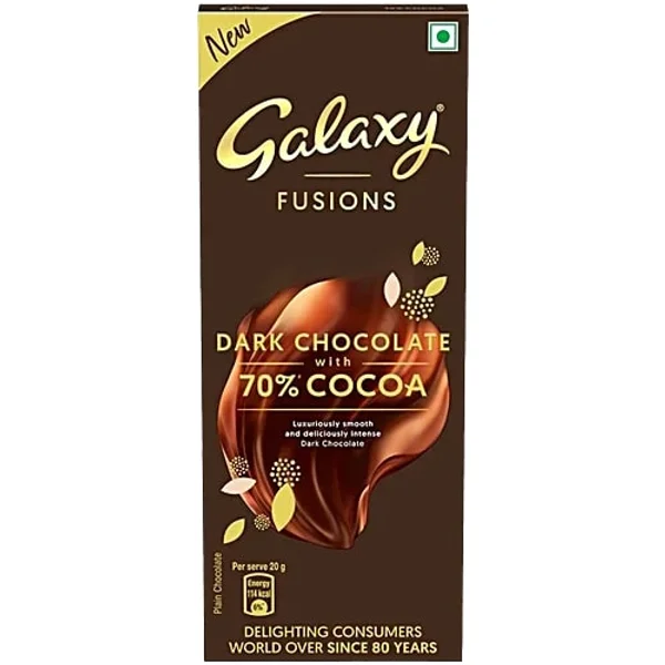 Galaxy Fusions Dark Chocolate with 70% Cocoa, 110 gm