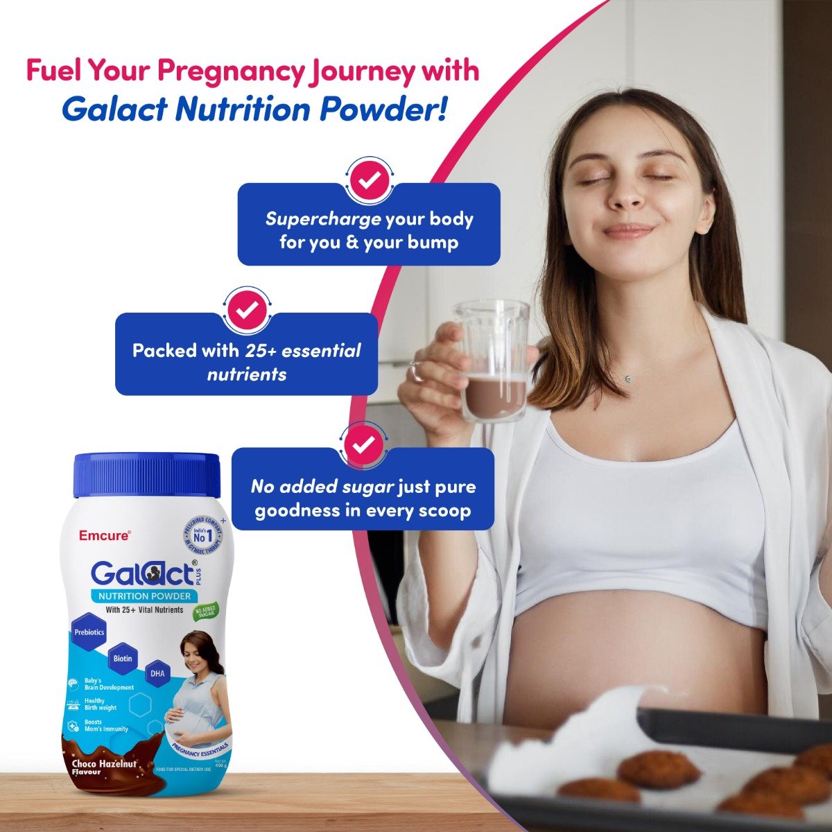 Galact Plus Pregnancy Nutrition Choco Hazelnut Flavour Powder, 400 gm, Pack of 1 Galact Plus Pregnancy Nutrition Choco Hazelnut Flavour Powder, 400 gm, Pack of 1