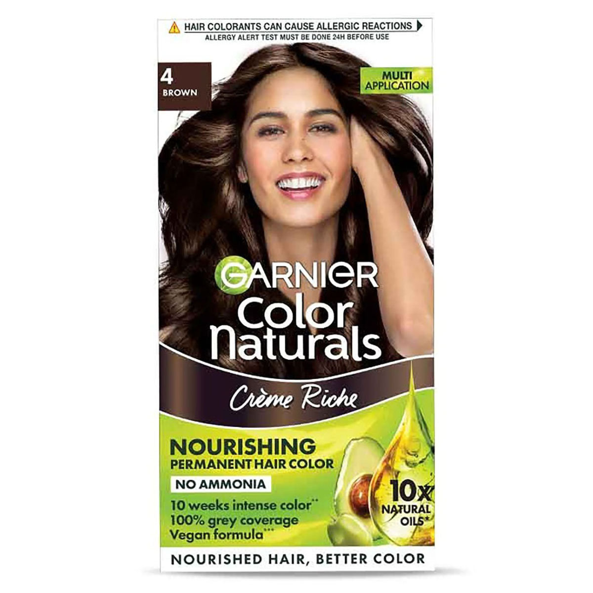 Garnier Color Naturals Creme Riche Shade 4 Brown Hair Color, 1 Kit, Pack of 1 Garnier Color Naturals Creme Riche Shade 4 Brown Hair Color, 1 Kit, Pack of 1