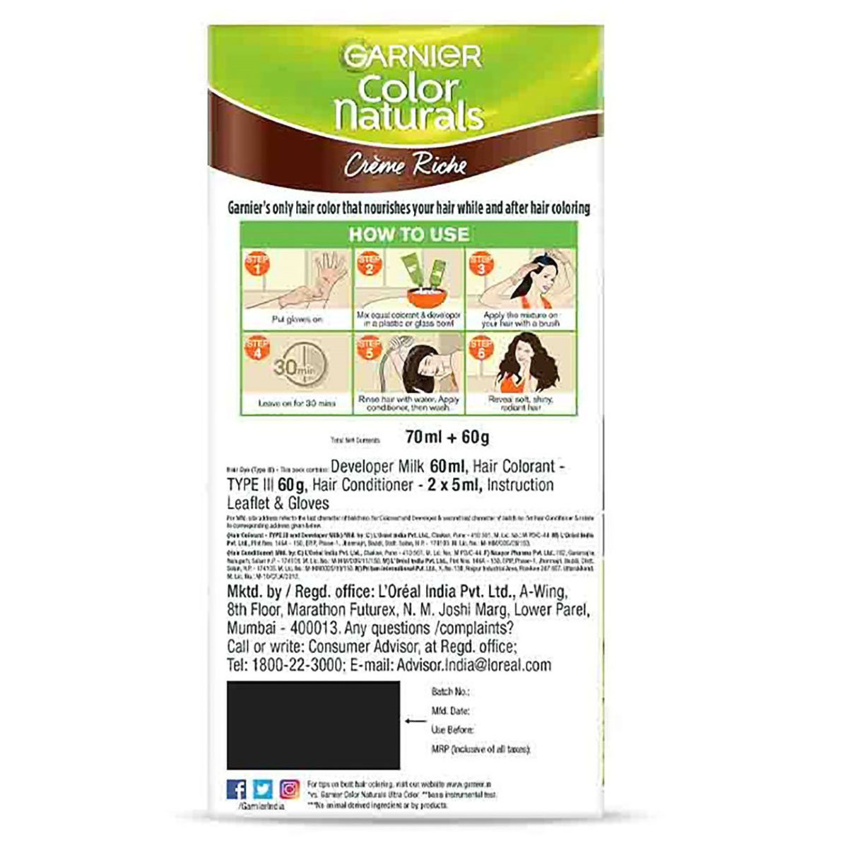 Garnier Color Naturals Shade 5 Light Brown Creme Hair Color, 1 Kit, Pack of 1 Garnier Color Naturals Shade 5 Light Brown Creme Hair Color, 1 Kit, Pack of 1