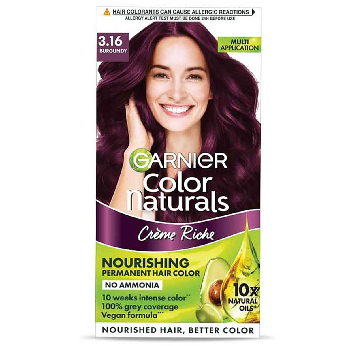 Garnier Color Naturals Shade 3.16 Burgundy Crème Hair Color, 1 Kit, Pack of 1 Garnier Color Naturals Shade 3.16 Burgundy Crème Hair Color, 1 Kit, Pack of 1
