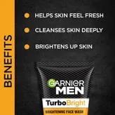 Garnier Men Turbo Bright Face Wash, 100 gm, Pack of 1