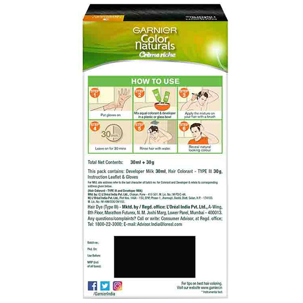 Garnier Color Naturals Men Shade 3 Hair Color, Darkest Brown, 1 Count (30ml + 30gm), Pack of 1 Garnier Color Naturals Men Shade 3 Hair Color, Darkest Brown, 1 Count (30ml + 30gm), Pack of 1