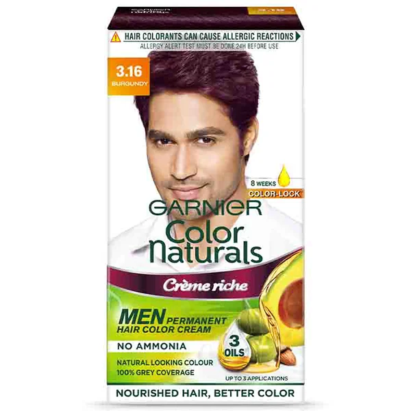 Garnier Color Naturals Men Shade 3.16 Hair Color, Burgundy, 1 Count (30ml + 30gm)