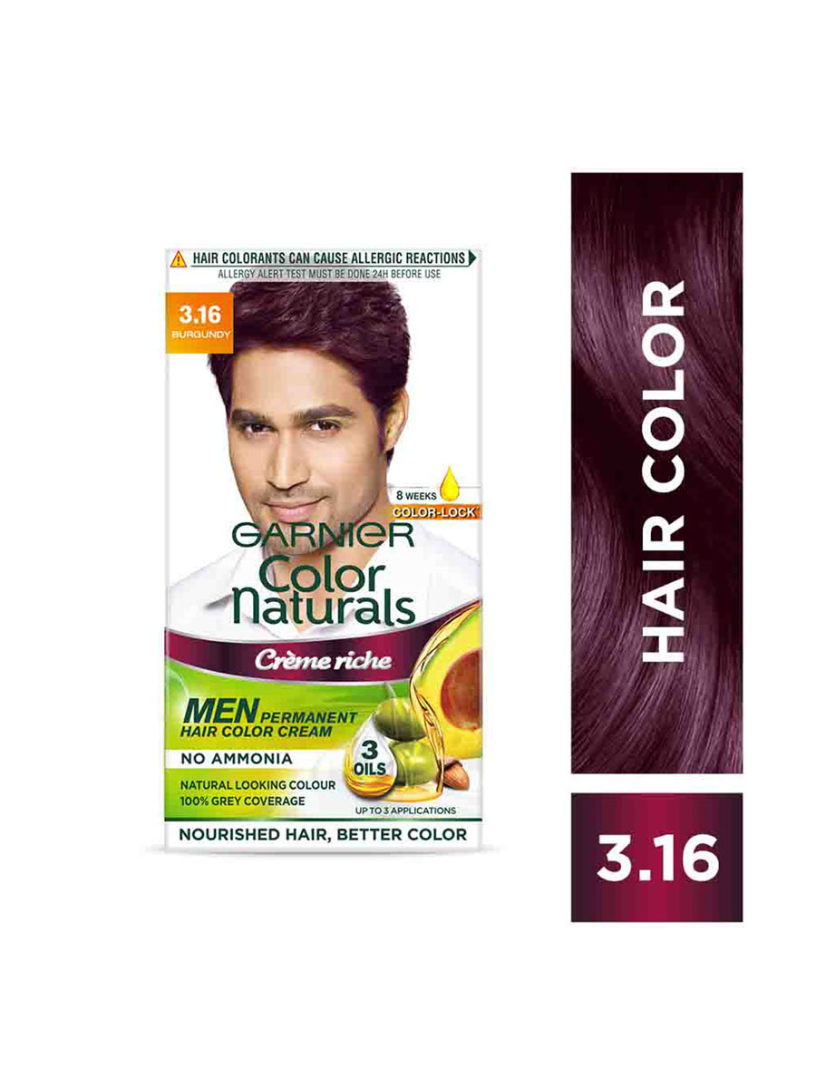 Garnier Color Naturals Men Shade 3.16 Hair Color, Burgundy, 1 Count (30ml + 30gm), Pack of 1 Garnier Color Naturals Men Shade 3.16 Hair Color, Burgundy, 1 Count (30ml + 30gm), Pack of 1