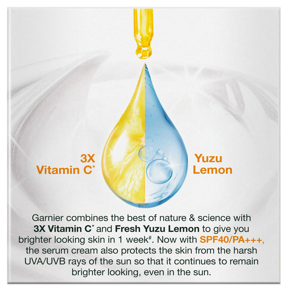 Garnier Bright Complete Vitamin C SPF 40 PA+++ Serum Cream, 45 gm, Pack of 1 Garnier Bright Complete Vitamin C SPF 40 PA+++ Serum Cream, 45 gm, Pack of 1