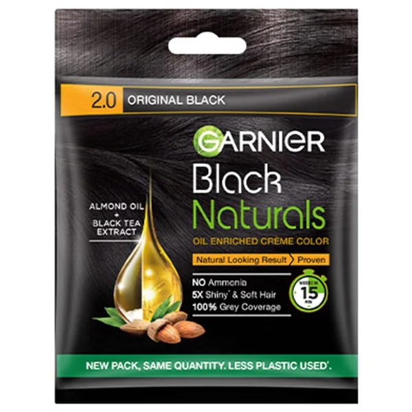 Garnier Black Naturals, Original Black, Shade 2.0, 20 ml, Pack of 1