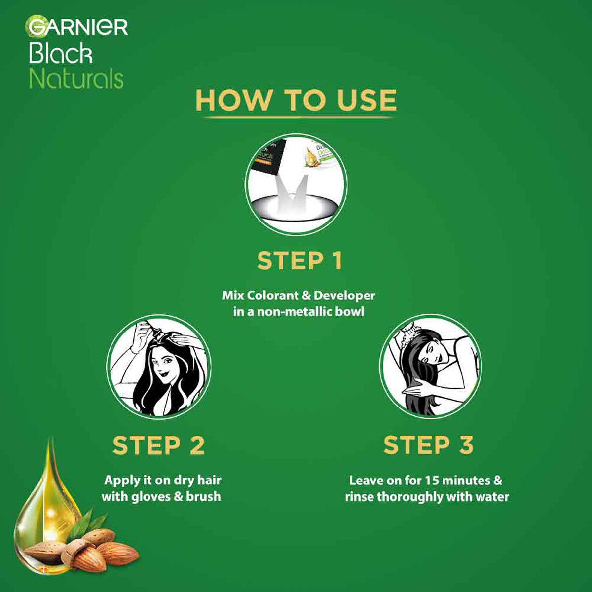 Garnier Black Naturals Shade 3 Hair Color, Brown Black, 1 Count (20ml + 20gm), Pack of 1 Garnier Black Naturals Shade 3 Hair Color, Brown Black, 1 Count (20ml + 20gm), Pack of 1