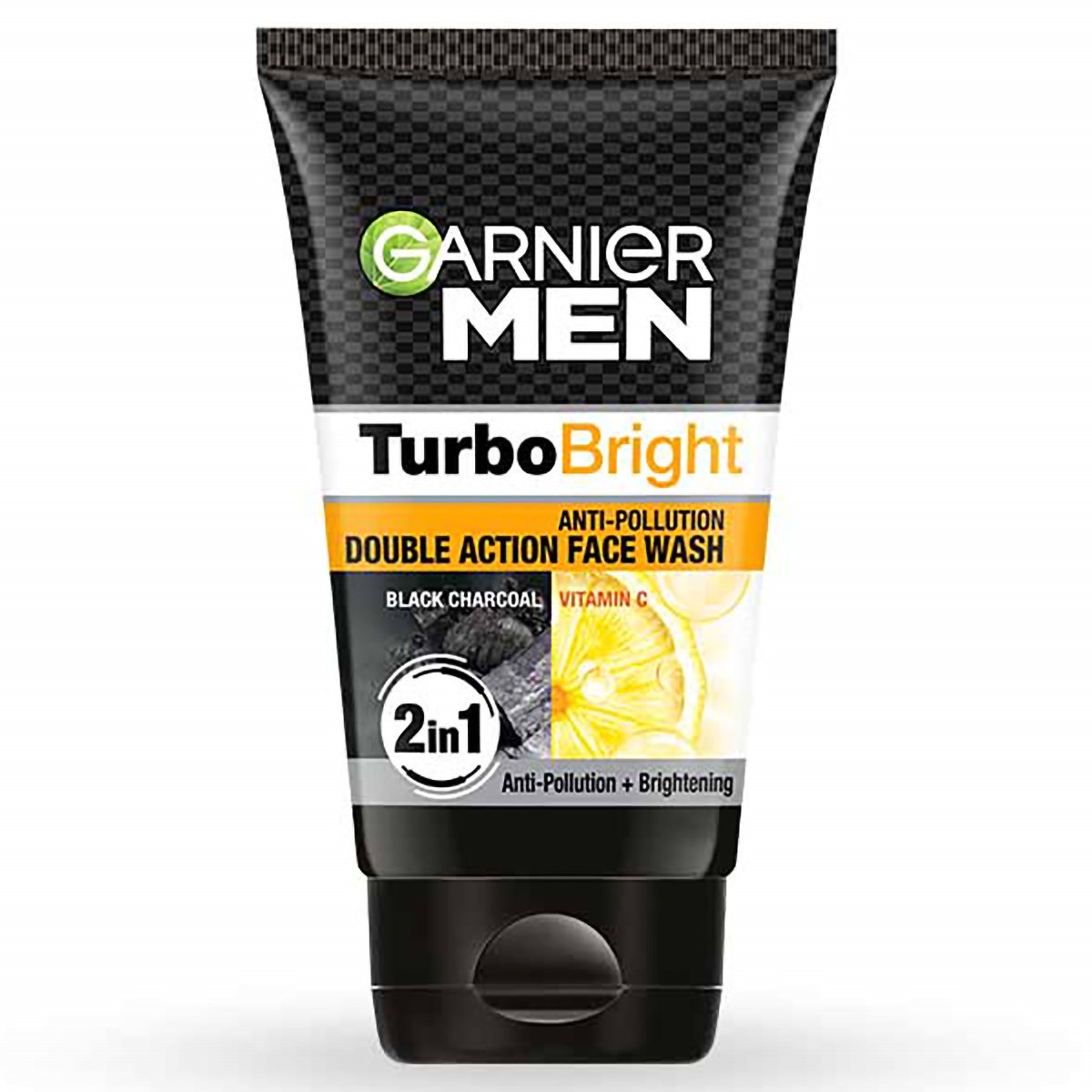 Garnier Men Turbo Bright Double Action Facewash 100 gm | Black Charcoal & Icy Clay Complex | Anti Pollution & Brightening Face Wash | For Men Only, Pack of 1 Garnier Men Turbo Bright Double Action Facewash 100 gm | Black Charcoal & Icy Clay Complex | Anti Pollution & Brightening Face Wash | For Men Only, Pack of 1