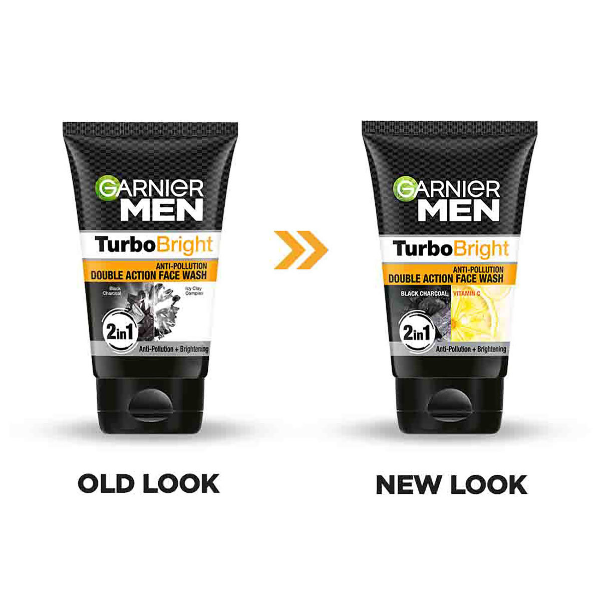 Garnier Men Turbo Bright Double Action Facewash 100 gm | Black Charcoal & Icy Clay Complex | Anti Pollution & Brightening Face Wash | For Men Only, Pack of 1 Garnier Men Turbo Bright Double Action Facewash 100 gm | Black Charcoal & Icy Clay Complex | Anti Pollution & Brightening Face Wash | For Men Only, Pack of 1