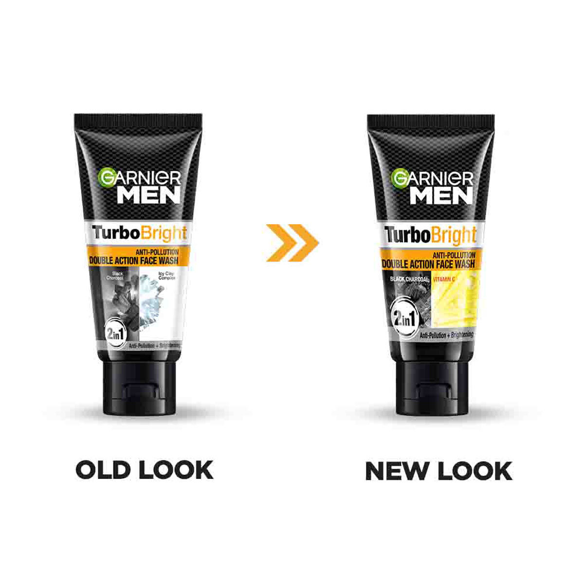 Garnier Men Turbo Bright Double Action Facewash 50 gm | Black Charcoal & Icy Clay Complex | Anti Pollution & Brightening Face Wash | For Men Only, Pack of 1 Garnier Men Turbo Bright Double Action Facewash 50 gm | Black Charcoal & Icy Clay Complex | Anti Pollution & Brightening Face Wash | For Men Only, Pack of 1