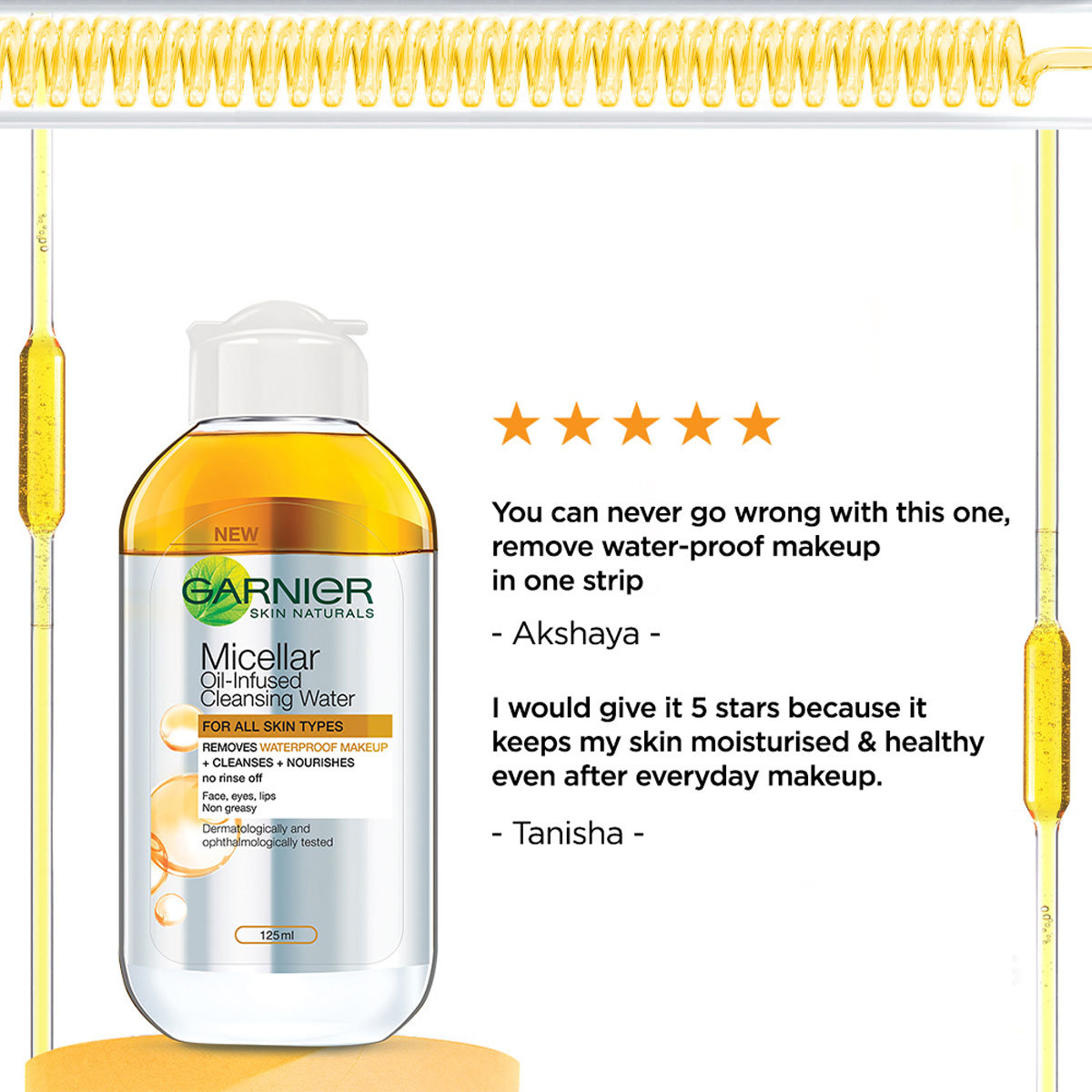 Garnier Skin Naturals Micellar Oil-Infused Cleansing Water, 125 ml, Pack of 1 Garnier Skin Naturals Micellar Oil-Infused Cleansing Water, 125 ml, Pack of 1