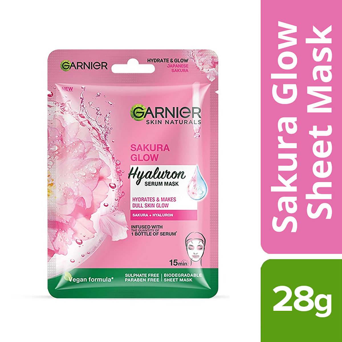 Garnier Skin Naturals Sakura White Face Serum Sheet Mask, 28 gm, Pack of 1 Garnier Skin Naturals Sakura White Face Serum Sheet Mask, 28 gm, Pack of 1