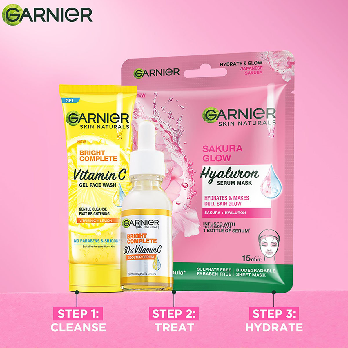 Garnier Skin Naturals Sakura White Face Serum Sheet Mask, 28 gm, Pack of 1 Garnier Skin Naturals Sakura White Face Serum Sheet Mask, 28 gm, Pack of 1