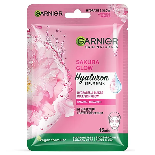 Garnier Skin Naturals Sakura White Face Serum Sheet Mask, 28 gm, Pack of 1
