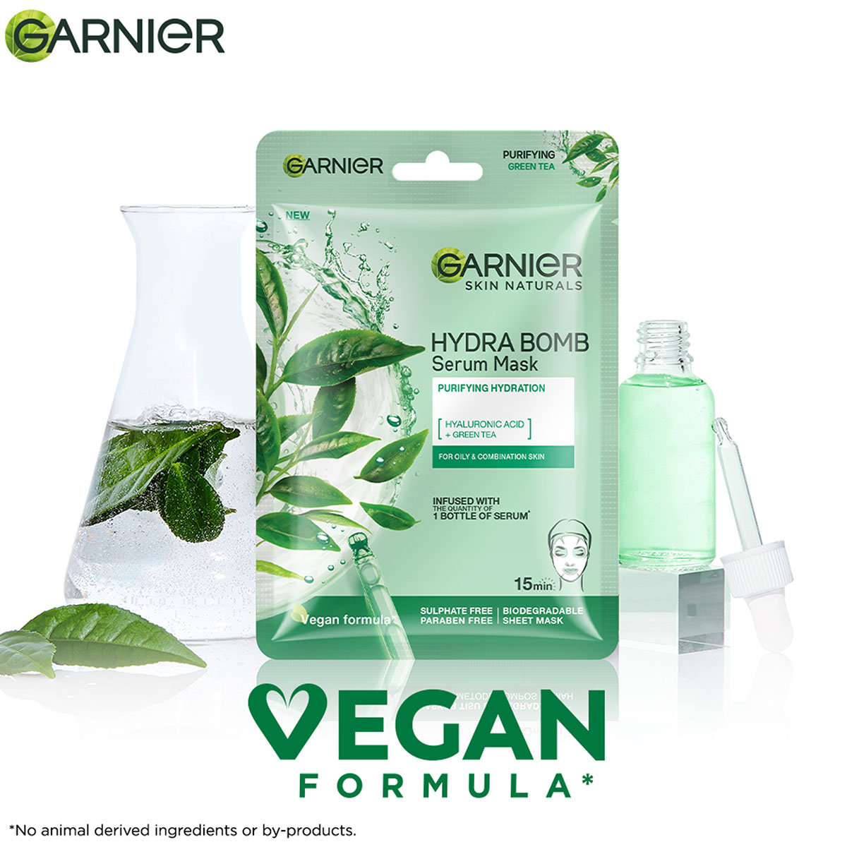 Garnier Skin Naturals Green Face Serum Sheet Mask, 28 gm, Pack of 1 Garnier Skin Naturals Green Face Serum Sheet Mask, 28 gm, Pack of 1