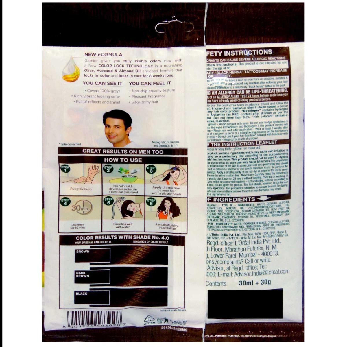 Garnier Color Naturals Crame Riche Nourishing Hair Colour Shade 4.0 ...