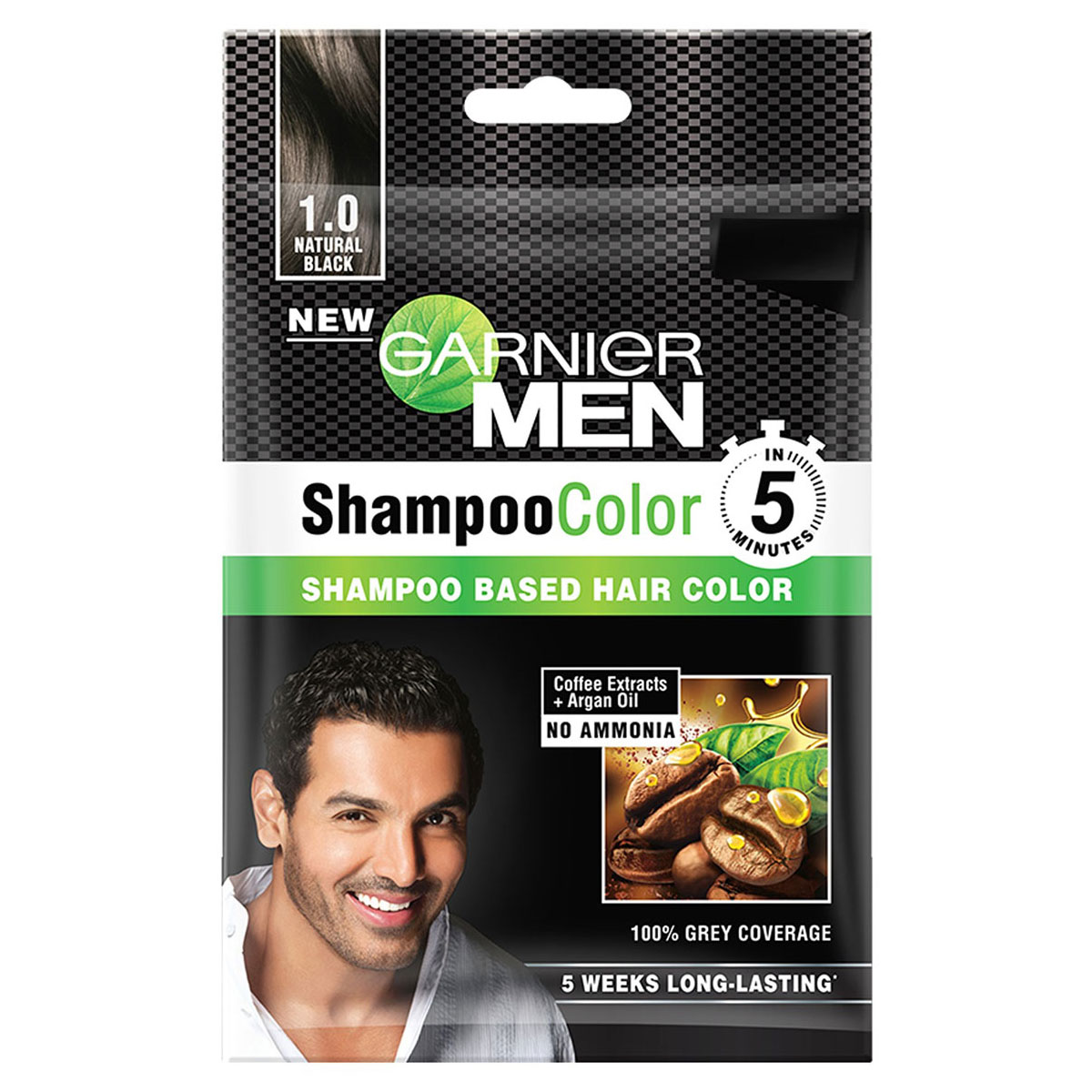 Garnier Men Shade 1 Shampoo Color, Natural Black, 1 Count, Pack of 1 Garnier Men Shade 1 Shampoo Color, Natural Black, 1 Count, Pack of 1