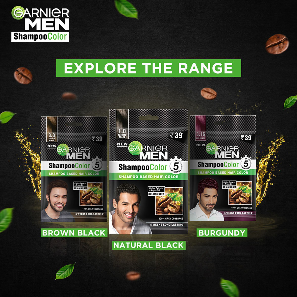 Garnier Men Shade 1 Shampoo Color, Natural Black, 1 Count, Pack of 1 Garnier Men Shade 1 Shampoo Color, Natural Black, 1 Count, Pack of 1