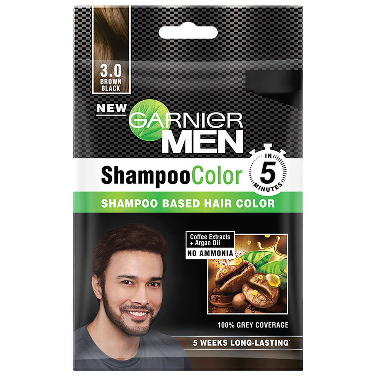 Garnier Men Shade 3 Shampoo Color, Brown Black, 1 Count, Pack of 1 Garnier Men Shade 3 Shampoo Color, Brown Black, 1 Count, Pack of 1