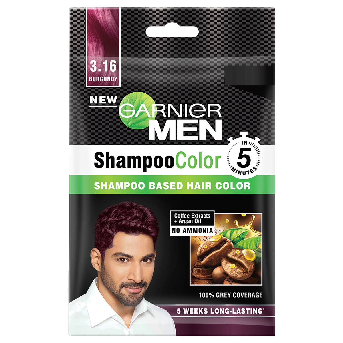 Garnier Men Shade 3.16 Shampoo Color, Burgundy, 1 Count, Pack of 1 Garnier Men Shade 3.16 Shampoo Color, Burgundy, 1 Count, Pack of 1