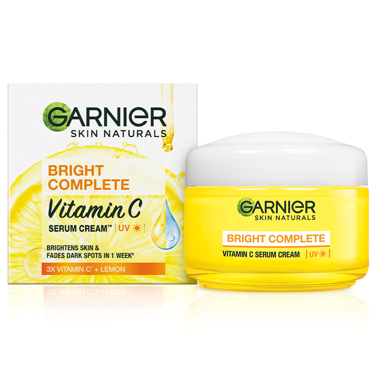 Garnier Bright Complete Vitamin C + Lemon Serum Cream, 45 gm, Pack of 1 Garnier Bright Complete Vitamin C + Lemon Serum Cream, 45 gm, Pack of 1