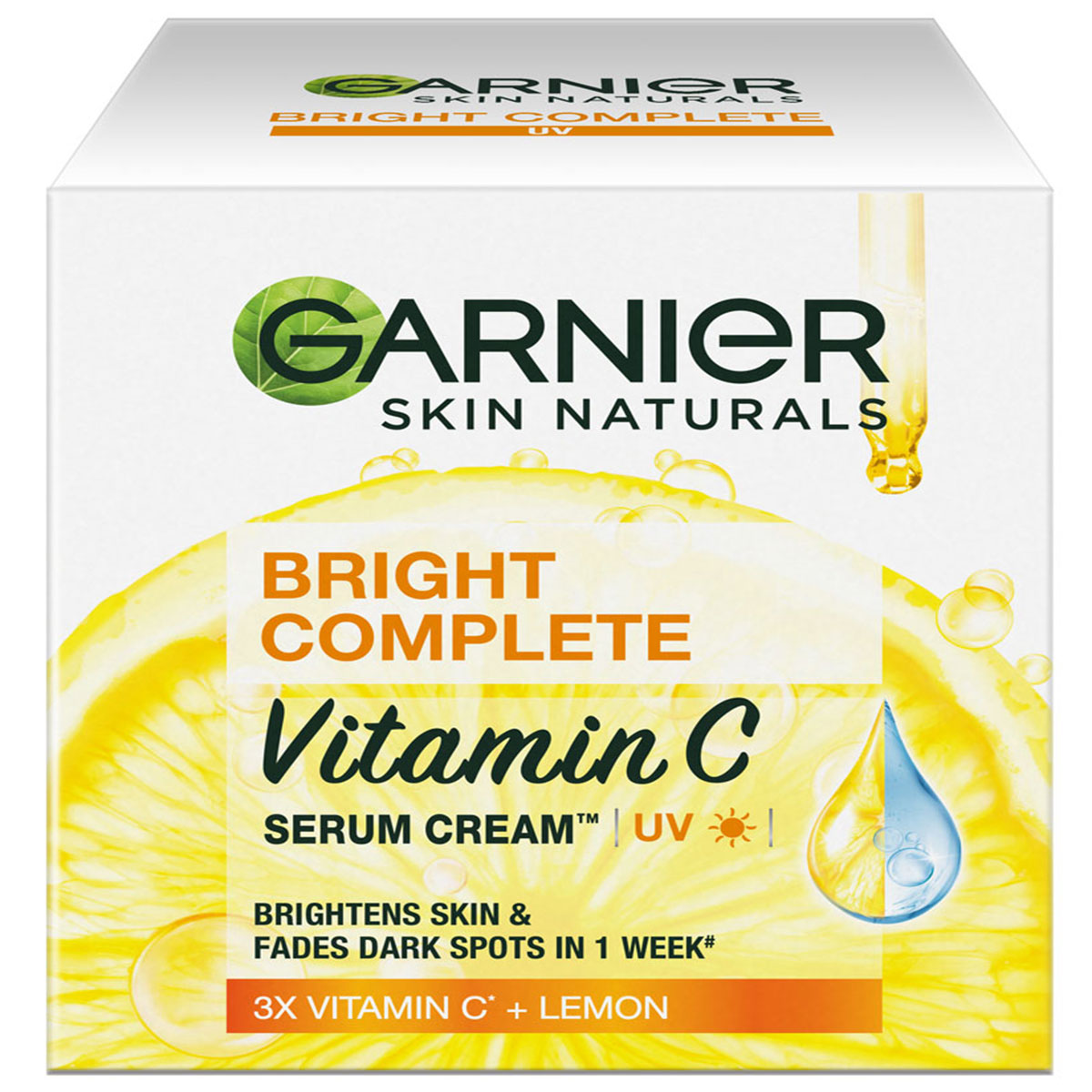 Garnier Bright Complete Vitamin C + Lemon Serum Cream, 45 gm, Pack of 1 Garnier Bright Complete Vitamin C + Lemon Serum Cream, 45 gm, Pack of 1