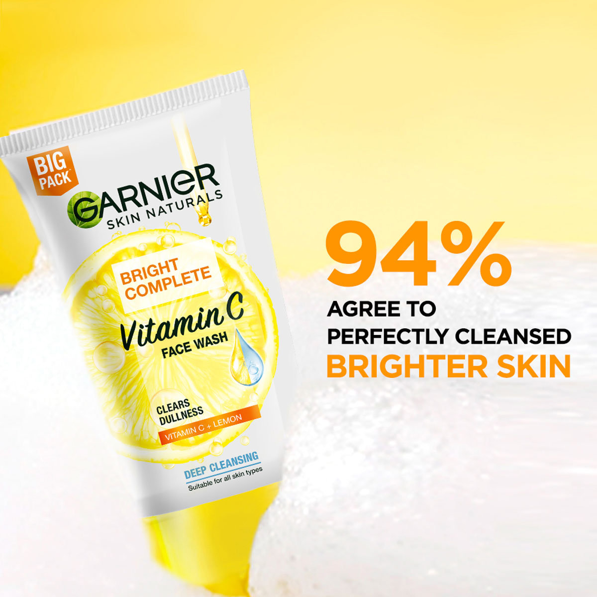 Garnier Bright Complete Vitamin C Face Wash 150 gm, Pack of 1 Garnier Bright Complete Vitamin C Face Wash 150 gm, Pack of 1