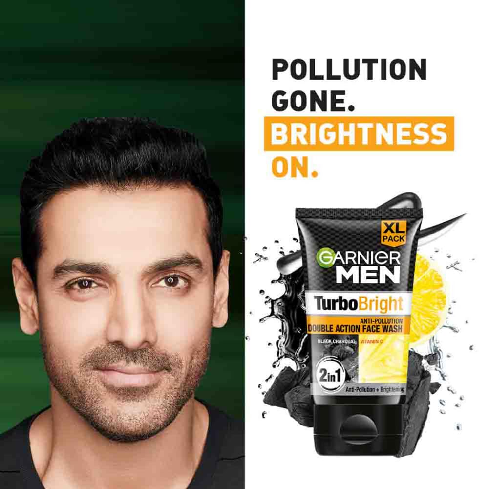 Garnier Men Turbo Bright Double Action Anti Pollution Face Wash, 150 gm, Pack of 1 Garnier Men Turbo Bright Double Action Anti Pollution Face Wash, 150 gm, Pack of 1
