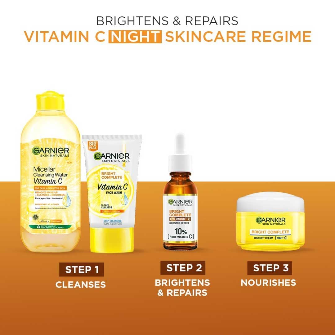 Garnier Bright Complete Night Vitamin C Serum with 10% Pure Vitamin C, 30 ml, Pack of 1 Garnier Bright Complete Night Vitamin C Serum with 10% Pure Vitamin C, 30 ml, Pack of 1