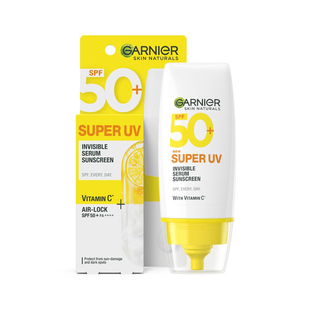 Garnier Super UV Invisible SPF 50+ PA++++ Serum Sunscreen, 30 ml, Pack of 1 Garnier Super UV Invisible SPF 50+ PA++++ Serum Sunscreen, 30 ml, Pack of 1