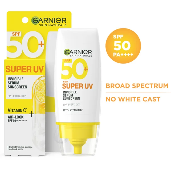 Garnier Super UV Invisible SPF 50+ PA++++ Serum Sunscreen, 30 ml