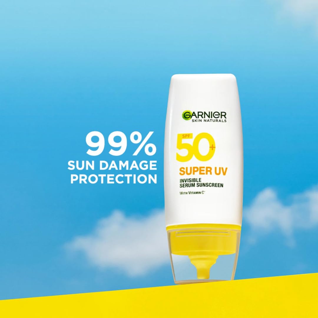Garnier Super UV Invisible SPF 50+ PA++++ Serum Sunscreen, 30 ml, Pack of 1 Garnier Super UV Invisible SPF 50+ PA++++ Serum Sunscreen, 30 ml, Pack of 1