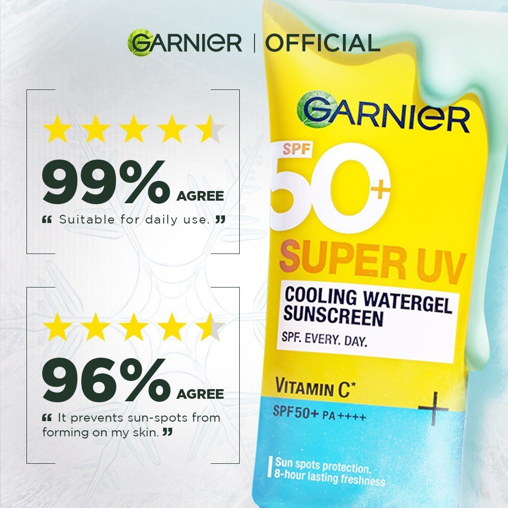 Garnier Super UV SPF 50+ PA++++ Cooling Water Gel Sunscreen, 30 ml, Pack of 1 Garnier Super UV SPF 50+ PA++++ Cooling Water Gel Sunscreen, 30 ml, Pack of 1