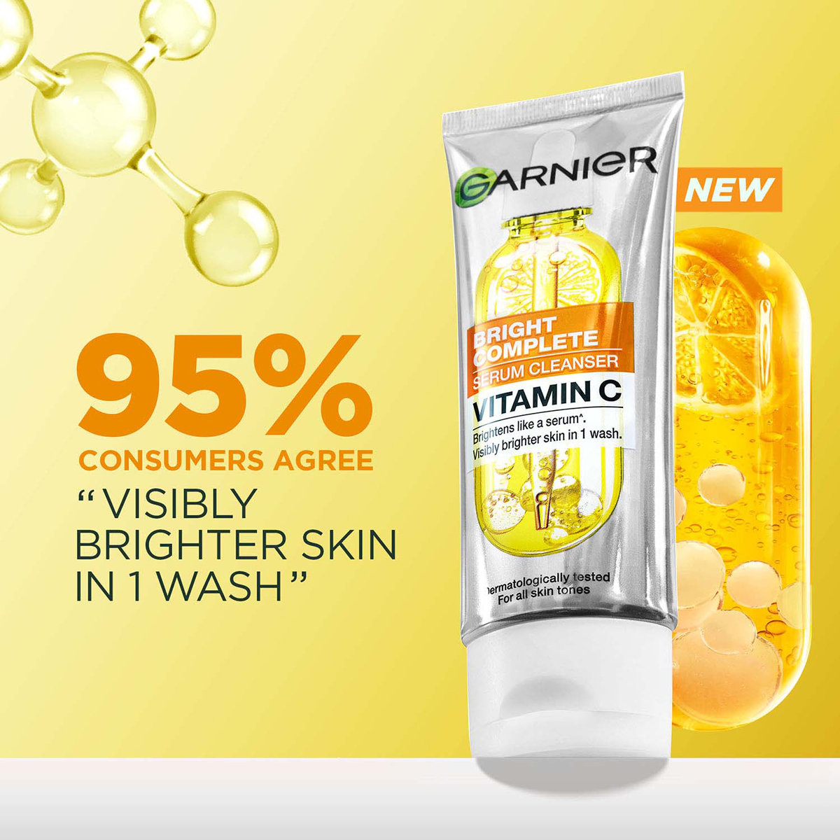Garnier Bright Complete Vit-C Serum Cleanser, 50 gm, Pack of 1 Garnier Bright Complete Vit-C Serum Cleanser, 50 gm, Pack of 1