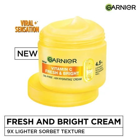 Garnier Vitamin-C Fresh & Bright Hydrating Cream, 45 ml
