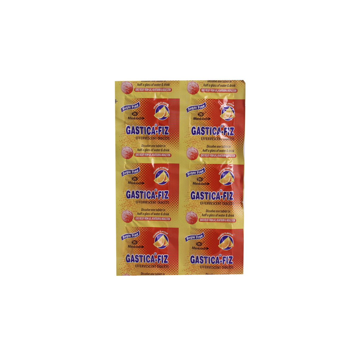 Buy Gastica-Fiz Sugar Free Orange Effervescent Tablet 6's Online