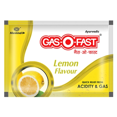 Gas-O-Fast Lemon Flavour Sachet, 5 gm, Pack of 1