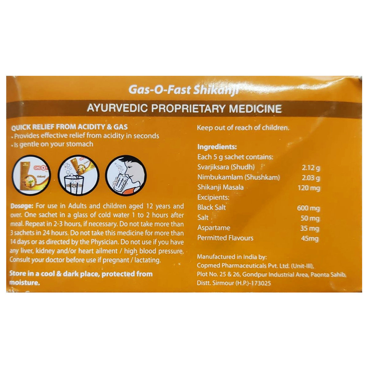 Gas-O-Fast Shikanji Sachet, 5 gm, Pack of 1 Gas-O-Fast Shikanji Sachet, 5 gm, Pack of 1