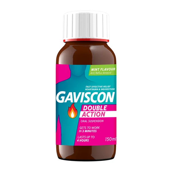 Gaviscon Double Action Mint Flavour Oral Suspension 150 ml, Pack of 1