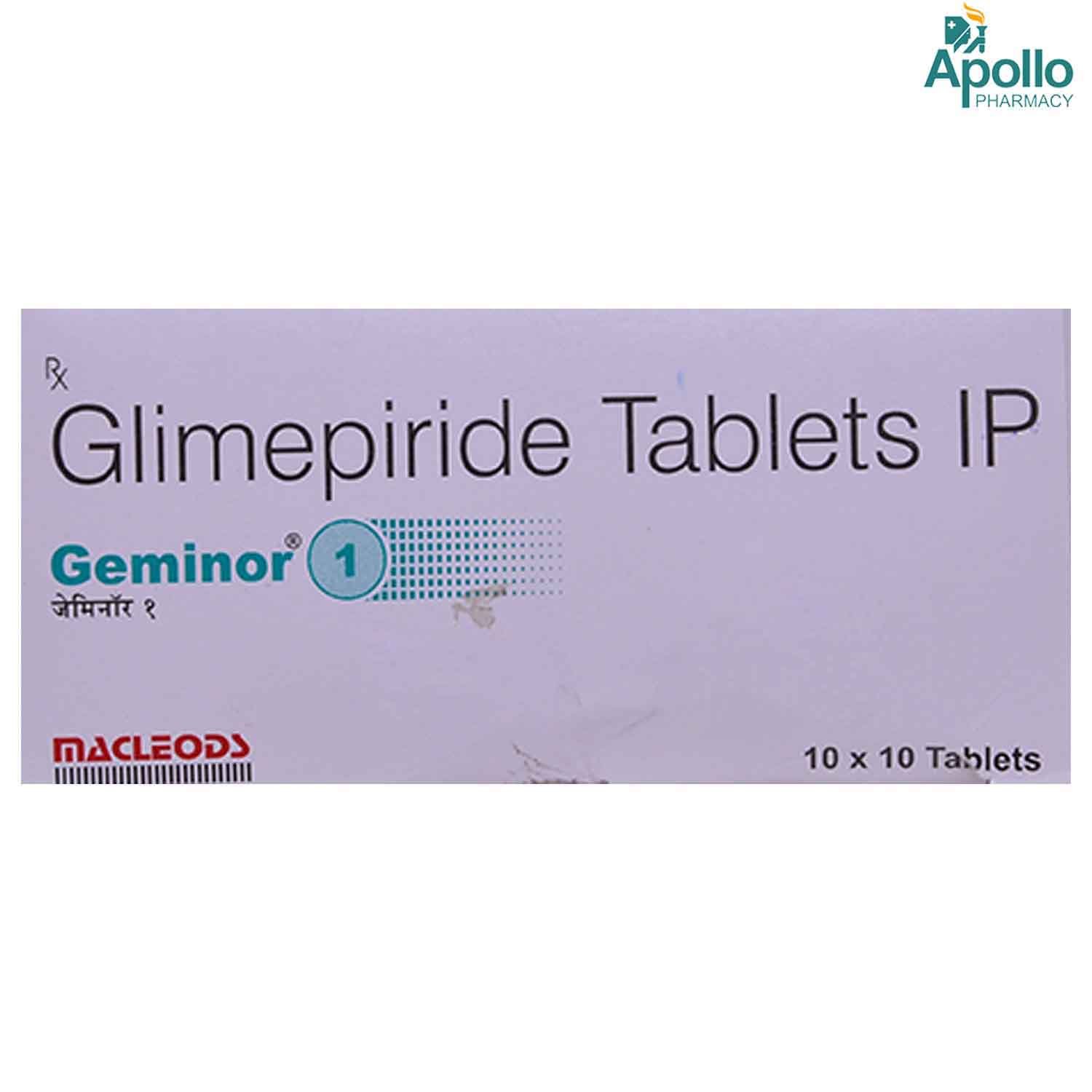 Geminor 1 Tablet 10's, Pack of 10 TABLETS Geminor 1 Tablet 10's, Pack of 10 TABLETS