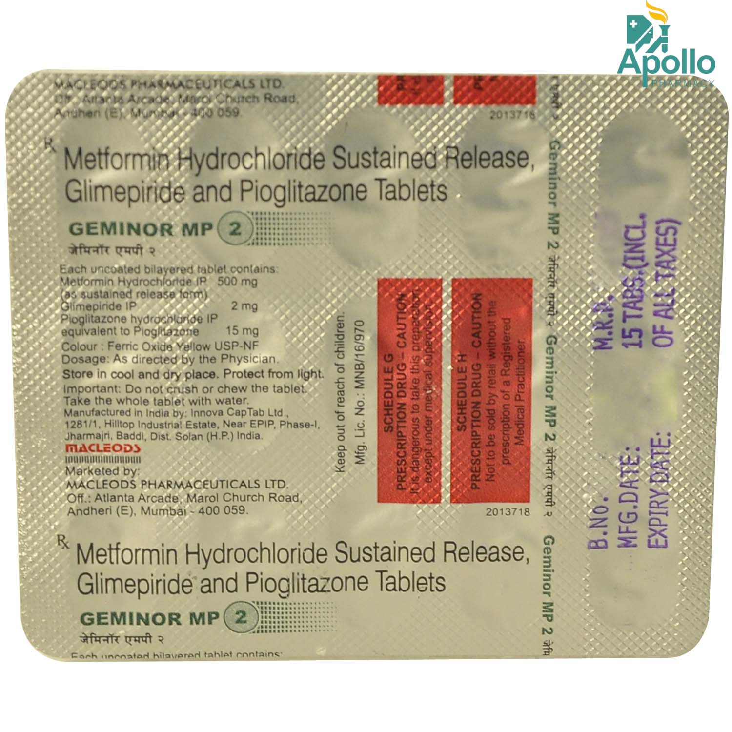 Geminor MP1 Tablet 10's, Pack of 10 TABLETS
