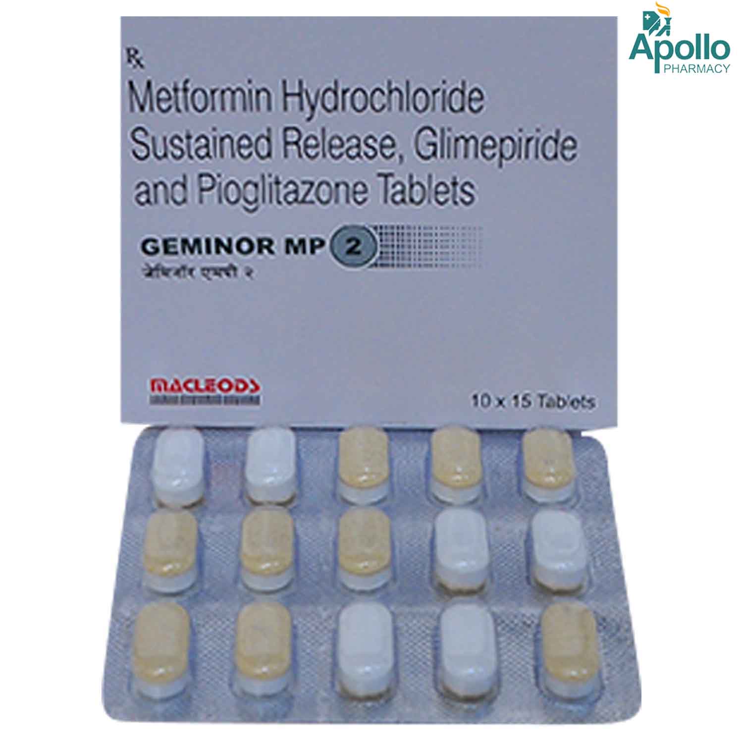 Geminor MP 2 Tablet 15's, Pack of 15 TABLETS Geminor MP 2 Tablet 15's, Pack of 15 TABLETS