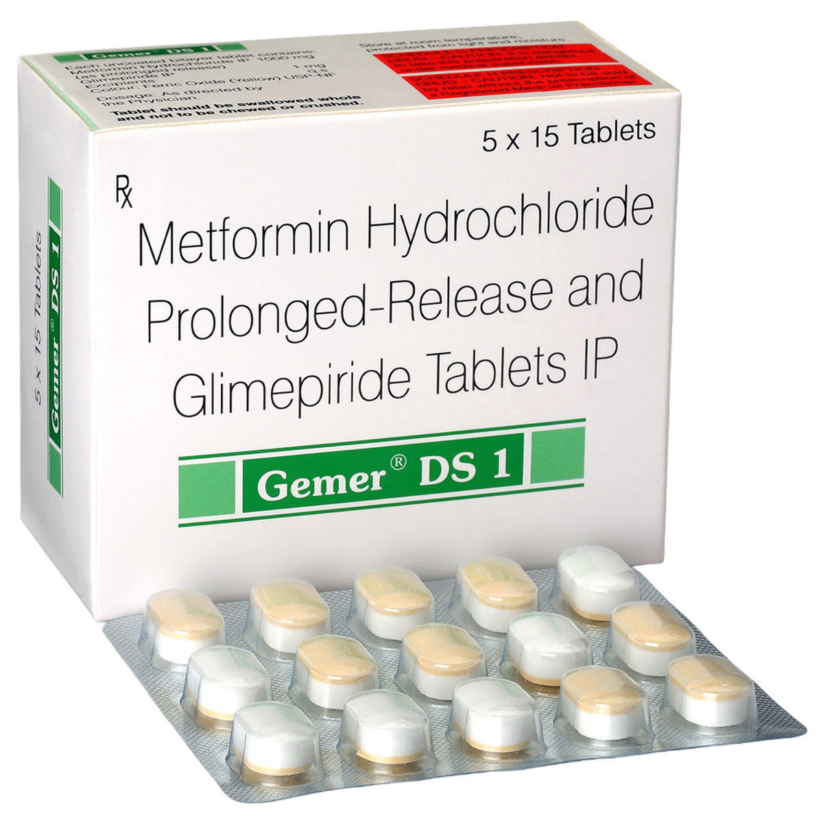 Gemer DS 1 Tablet 15's, Pack of 15 TabletS Gemer DS 1 Tablet 15's, Pack of 15 TabletS