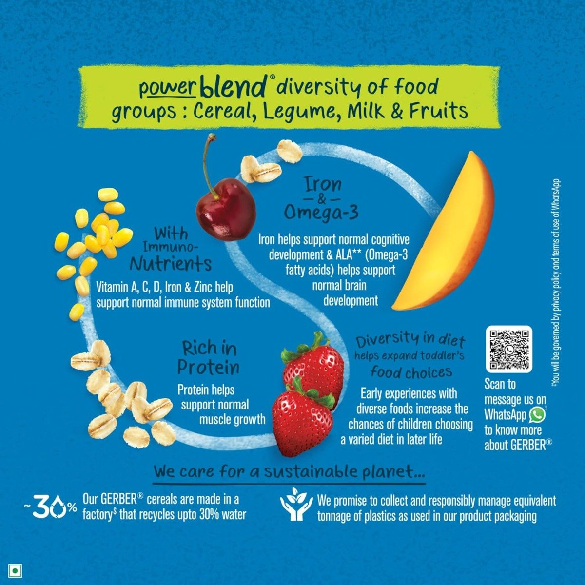 Gerber Cereal Mango & Berry Powder for 2-6 Year Old Kids, 300 gm Refill Pack, Pack of 1 Gerber Cereal Mango & Berry Powder for 2-6 Year Old Kids, 300 gm Refill Pack, Pack of 1