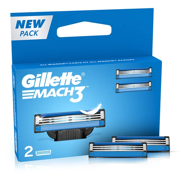 Gillette Mach3 Cartridge, 2 Count, Pack of 1