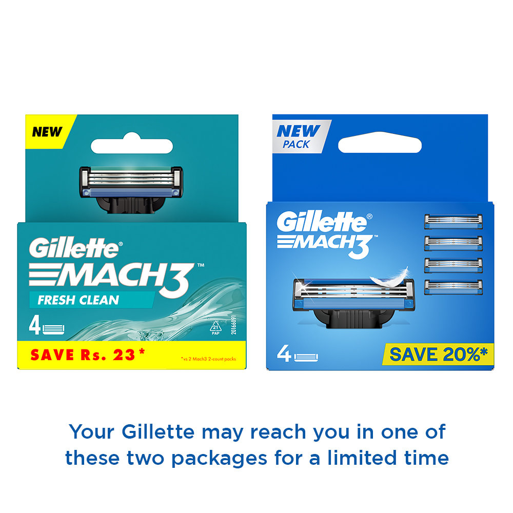 Gillette Mach3 Cartridge, 4 Count, Pack of 1 Gillette Mach3 Cartridge, 4 Count, Pack of 1